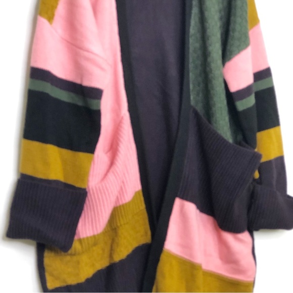 ASOS Color block oversized chunky open closure drop sleeve cardigan - Picture 3 of 10